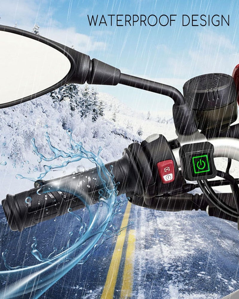 TADYAO 7/8'' Motorcycle Handlebar Heated Grips, Universal 12V 3 Temperature Electric Heated Hand Grips Compatible with Harley Honda Kawasaki Yamaha Dirt Bike 22mm Diameter Handlebar Motorcycle - Image 5
